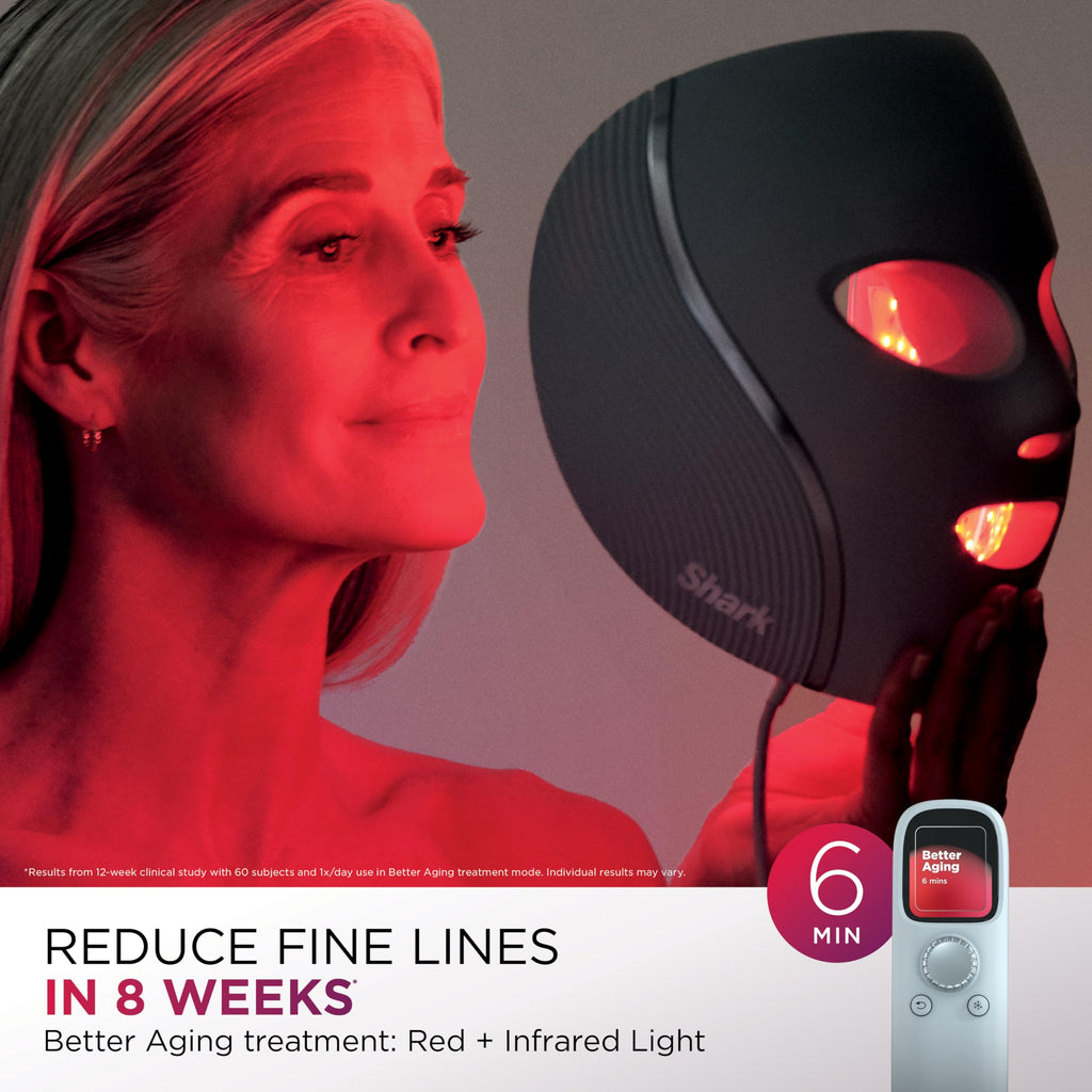 LED Face Mask with Red Blue Light Therapy Under Eye Cooling Skincare Device