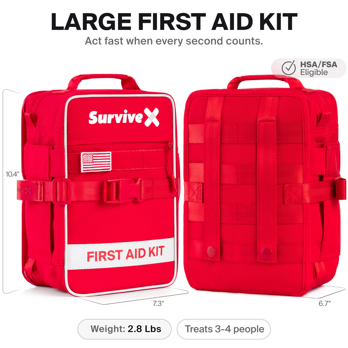Large First Aid Kit for Car Travel Home and Outdoor Emergency Use