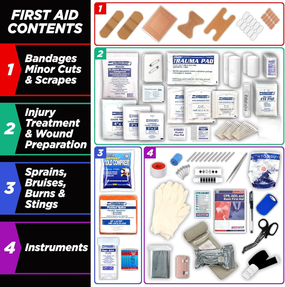 300 Piece First Aid Kit Emergency Medical Supplies for Home Work and Travel