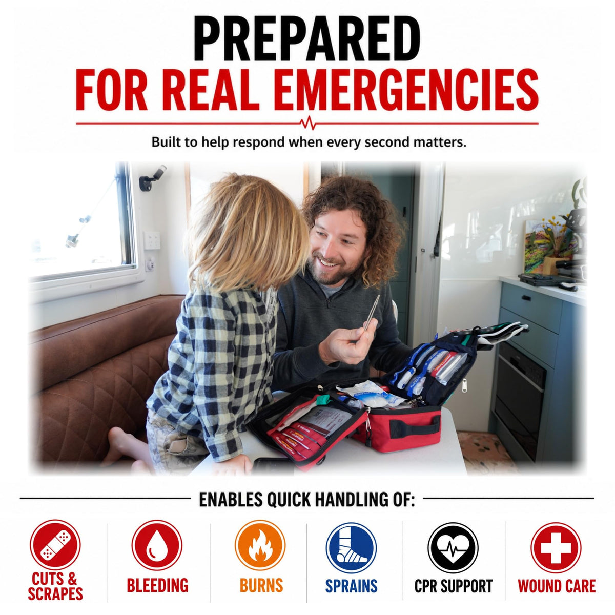 142 Piece Large First Aid Kit Emergency Response Supplies