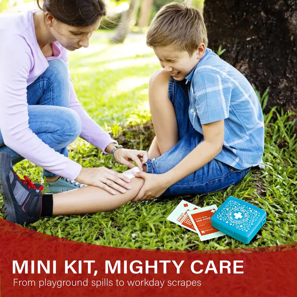 Compact Mini First Aid Kit Portable Wound Care Supplies for Travel and Outdoor Use