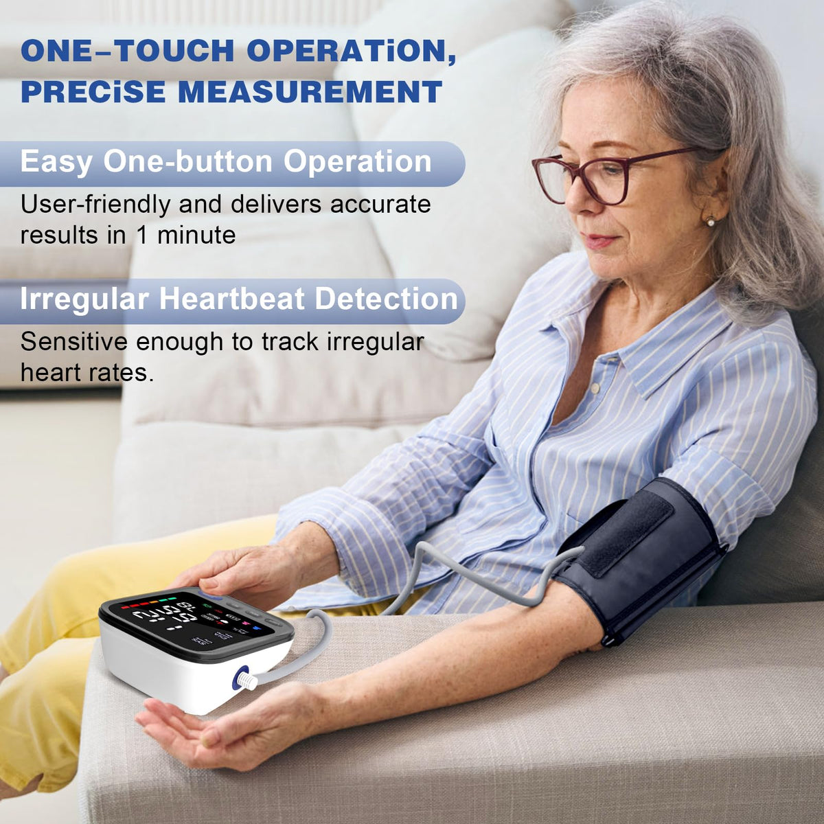Automatic Upper Arm Blood Pressure Monitor with Large Screen Display
