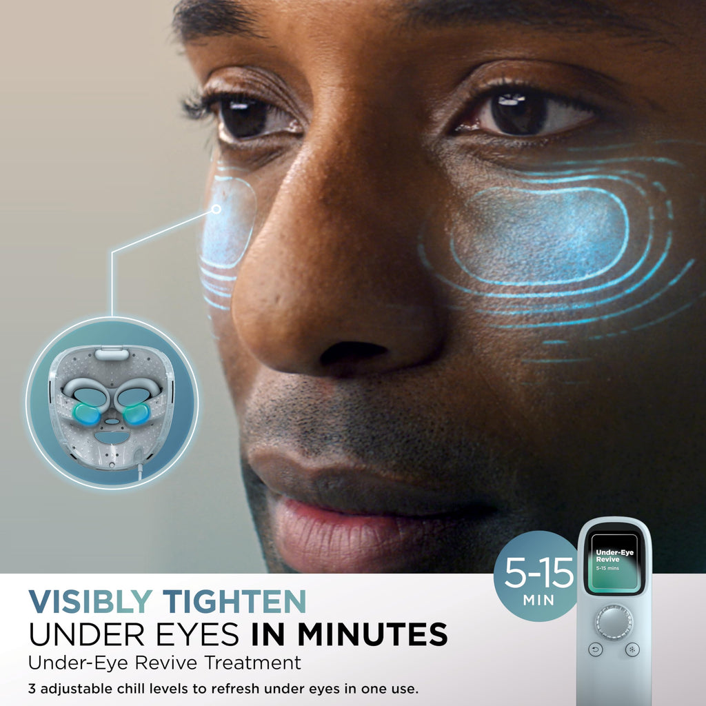 LED Face Mask with Red Blue Light Therapy Under Eye Cooling Skincare Device