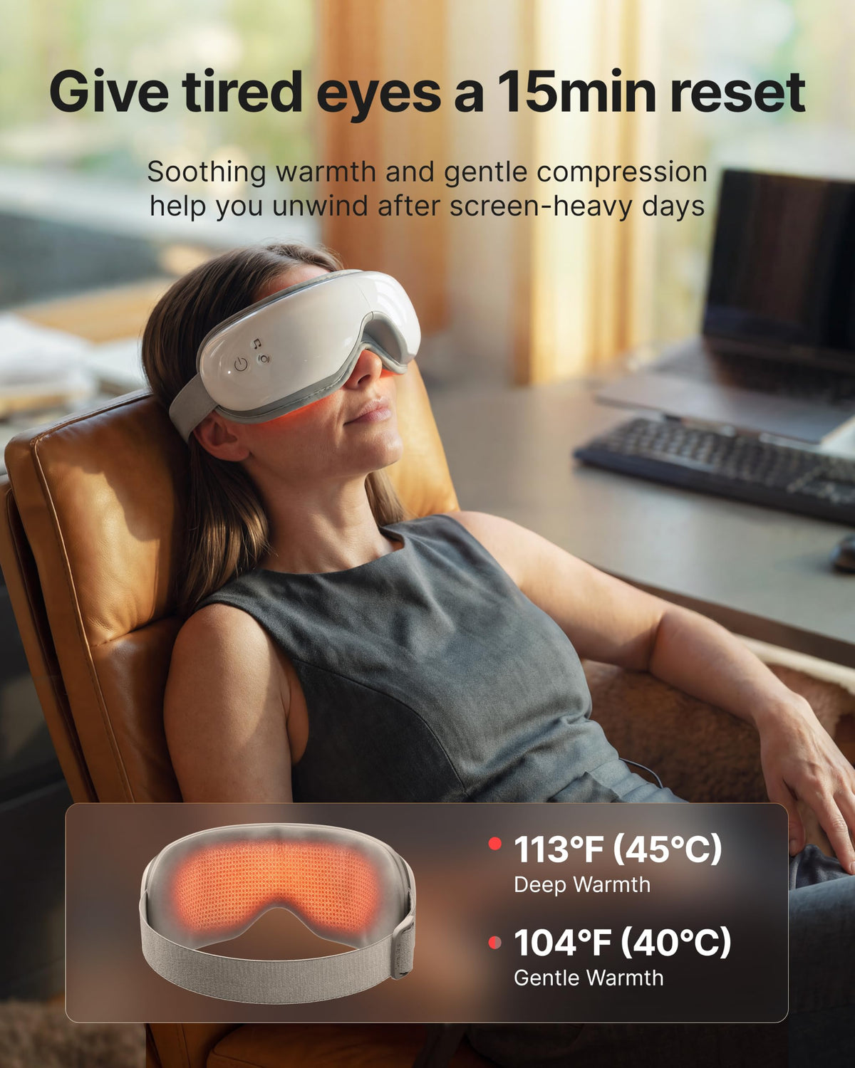 Heated Eye Massager Mask for Relaxation and Eye Care