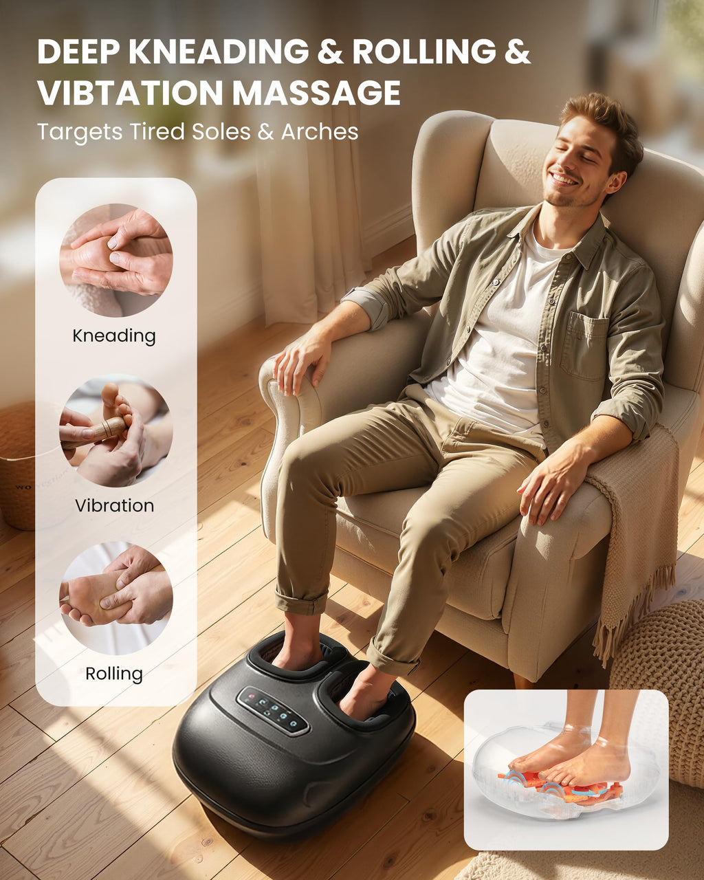 Shiatsu Foot Massager for Relaxation and Foot Care