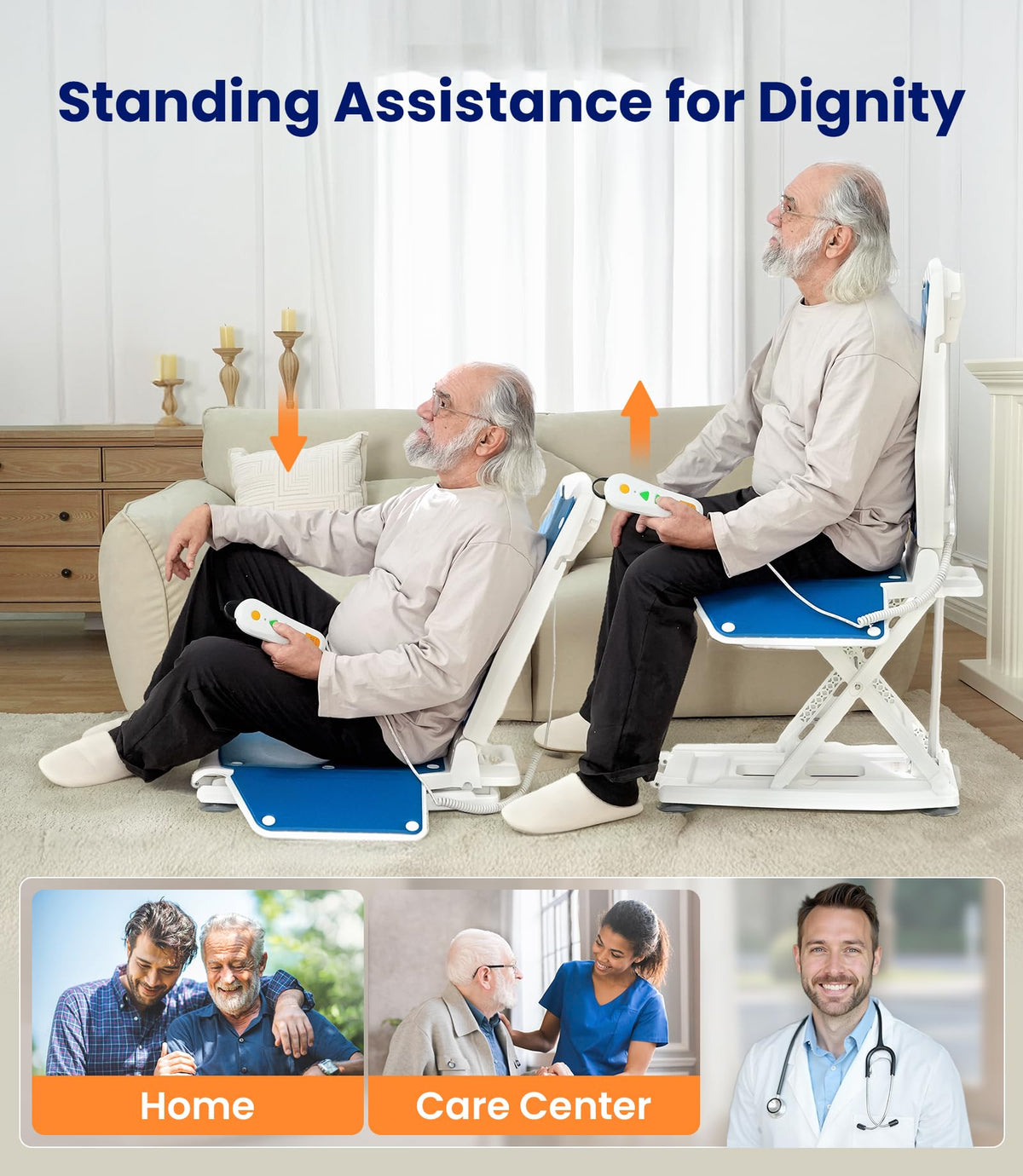 Electric Chair Lift Assist Device for Elderly Floor Transfer Support
