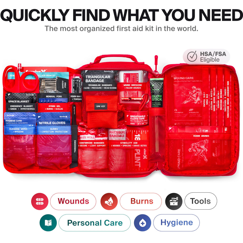 Large First Aid Kit for Car Travel Home and Outdoor Emergency Use